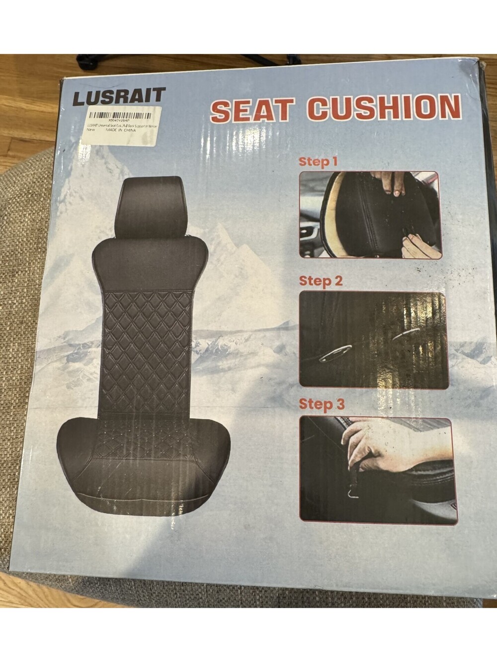 New Lusrait Black Seat Cushion Chair Cover PU Leather
